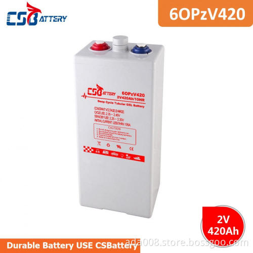CSBattery 2VOPzV 420Ah Tubular GEL Battery